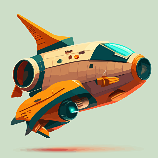 flat vector image of a spaceship