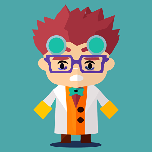 A scientist cartoon inspired by Roblox art style, flat style vector