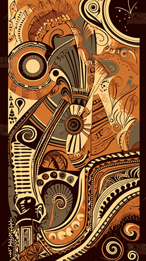 vector art illustration of abstract african pattern, wallpaper design