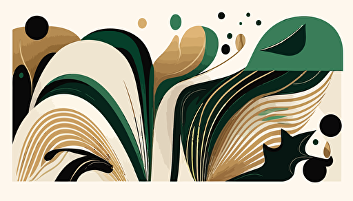 green and beige abstract art, Minimalist, vector, contour