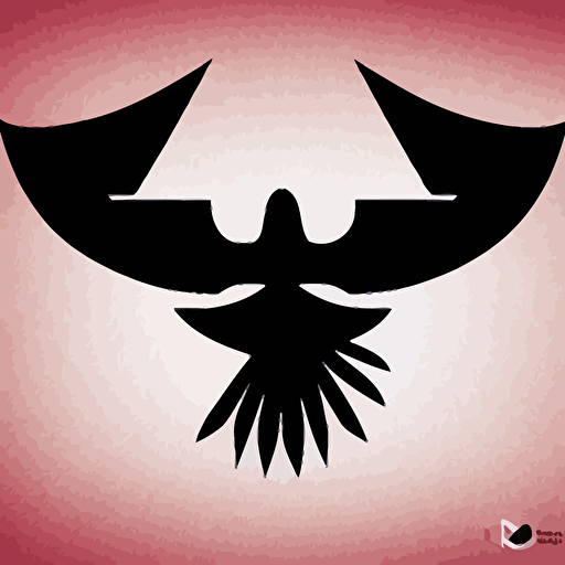 geometric white eagle flying open black book icon red background vector simple logo cgsociety artstation