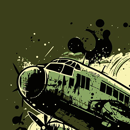 militar airplane doodle vector ilustration