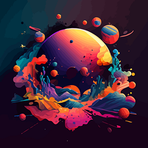colorful vector art, the multiverse