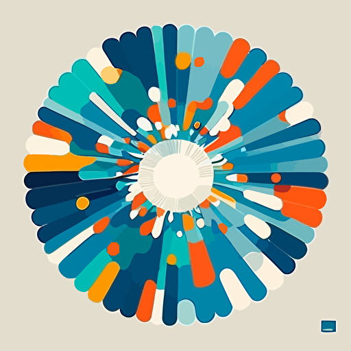 flat geometric vector, ocean, simple minimal, radial repeating, abstract, minimalistic, by Ivan Chermayeff