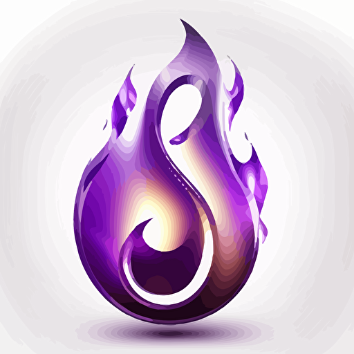 icon, number 8, technology, flames, white background, single color, purple, vector, no shadows