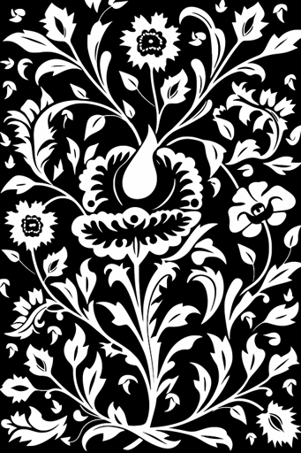 svg, vector, black and white, turkish ethnic pattern