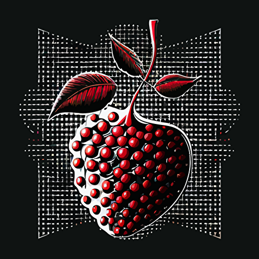 vector logo art cherry simple Reductionism, grid based design