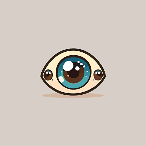 logo ,eye motif,deformation,cute,deformation, vector ,simple ,flat ,low detail, smooth ,plain ,minimal ,straight design,white background,Kasiwa sato style