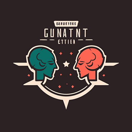 simple minimalist logo for a battle between two content creators in a head to head challenge, vector