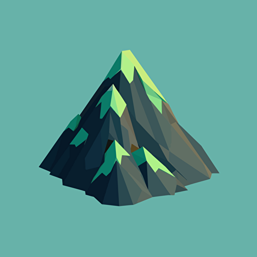 Isometric icon, Mountain, solid background, in the style of Matthew Skiff illustrations, in the style of Christopher Lee illustrations, in the style of Jonathan Ball illustrations, simple, rough-edged drawing, vector illustration, flat art,