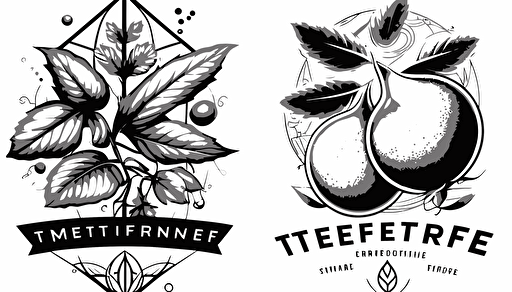 vector terpene logos, modern, black and white