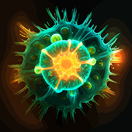 a glowing viral vector from a virus cell