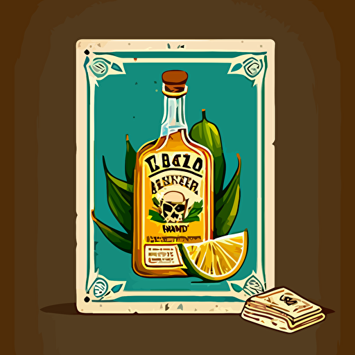 tequila loteria card vectorial style