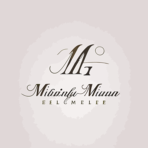 Beautiful and professional logo for a law firm called "MF" with capital letters cursive, very feminine logo, simple clean logo, white background, single-line balance logo, vector logo
