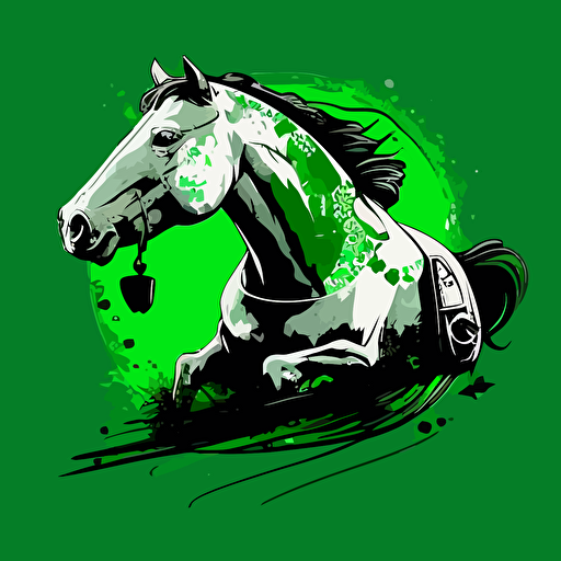 horse playing xbox, logo vector, flat image