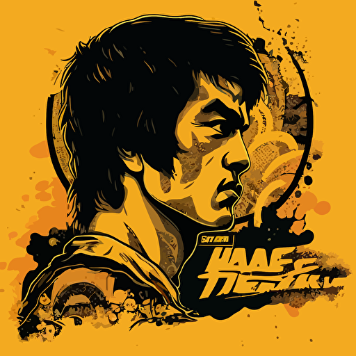 create vector of Bruce Lee, Alfaris Rawk style