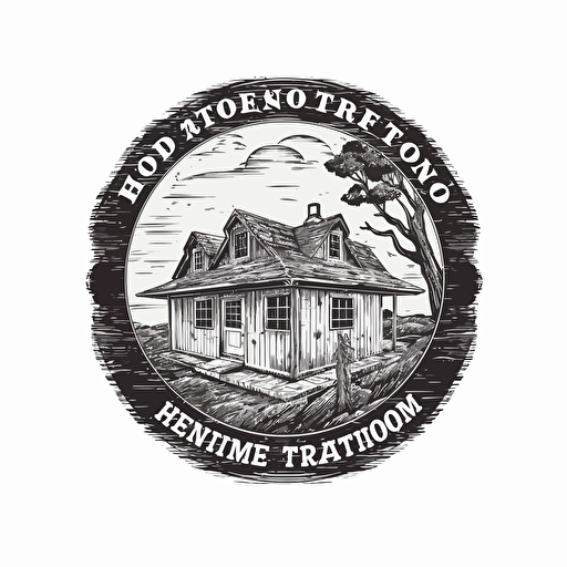 logo for a home restoration company vector sticker white background