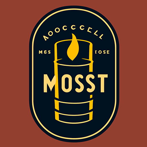 a moscot logo of a candle , simple , vector