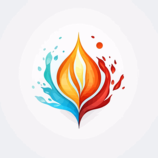 logo in form wassertropfen als flamme und blatt auf weißem hintergrund, vector, mit einfachen farbverlauf