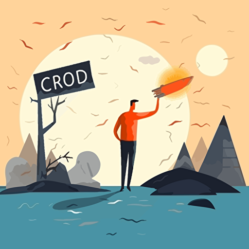 illustrate the idea bad credit. vector, textured, simple, metaphorical,
