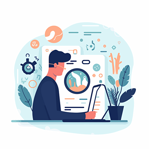 Vector style, Freepik, Selection and Verification, Ai, Computer, flat illustration