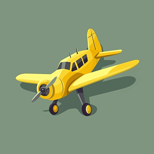 vector image of a yellow plane with the shape of a bird, cartoon