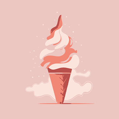 LVMH, the luxury designer brand conglomorate, launched a luxury, premium ice cream brand, specifically neopolitan ice cream and the brown, pink, and cream color scheme, artisan style, corporate logo, minimalist, flat vector, simple background
