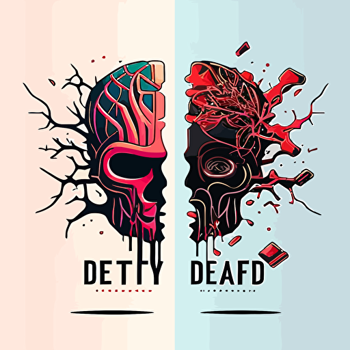 a logo design about how designer is defeated by AI technology, vector art