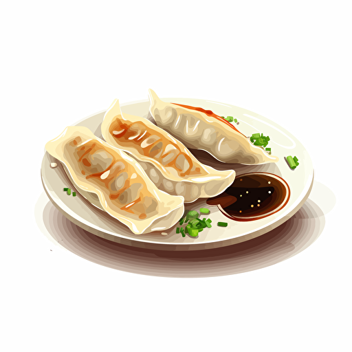 gyoza, vector art, white background