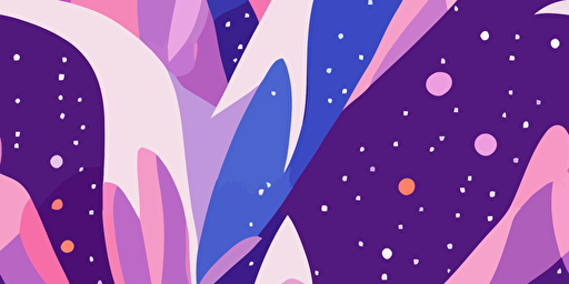 vector style cartoon illustration comet on a purple and blue background with a paper texture