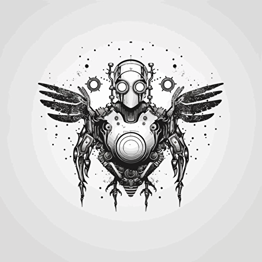 robotics logo design. vector, black and white