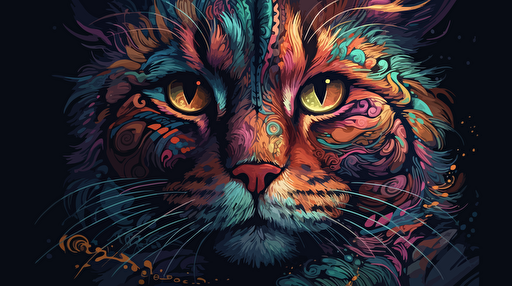 cat vectorize, Epic, creative, breathtaking, perfect, stylish, vibrant, concept art, art nouveau, anti-design, quantum spatialism, neo, 90s, maximalist, detailed, cluttered, lo-fi aesthetics style, 32k, high quality, highest resolution, unreal engine 5