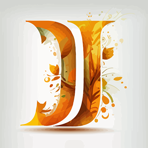 vector with the letter "J" for young people, with a white background, orange colors
