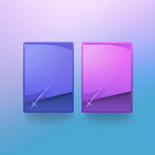 web page logo two plain rectangular flags sky-blue and purple in opossite directions vector style