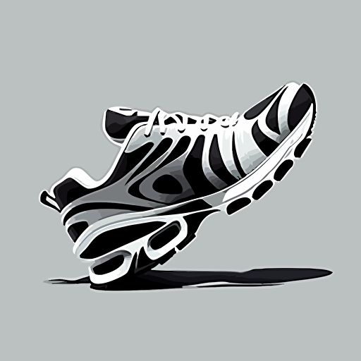 low perspective view of running shoe vector art simple