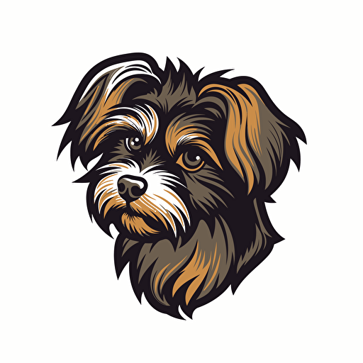 A vector logo of a yorkipoo, simple, modern, memorable, sophisticated, elegant, luxurious
