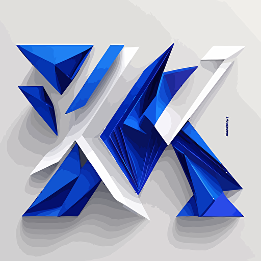 white background, clever logo design, klein blue color, minimalistic, 2d vector, behance trending, theme: parametric design, A X