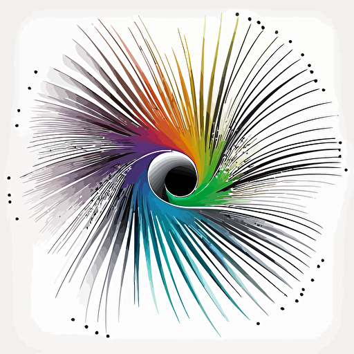 visualization of electromagnetism, colorful, simple, vector, line, white background
