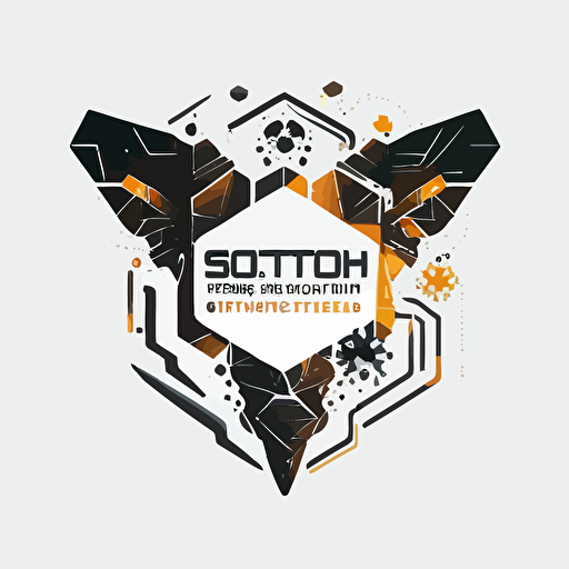 vector logo shape for Digital transformation System,white background,vector shape