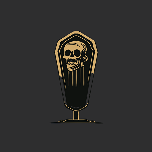 minimal vector coffin logo blended with a microphone