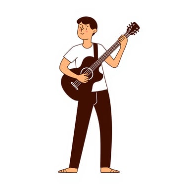 person playing the guitar