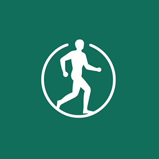 a modern 2d logo in green and white for a physiotherapist revolving around health and care displaying a body that looks healthy, illustrator, vector, simple