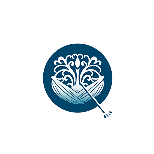 Logo for knitting company, blue color, vector style, logo style, white background, No text, png