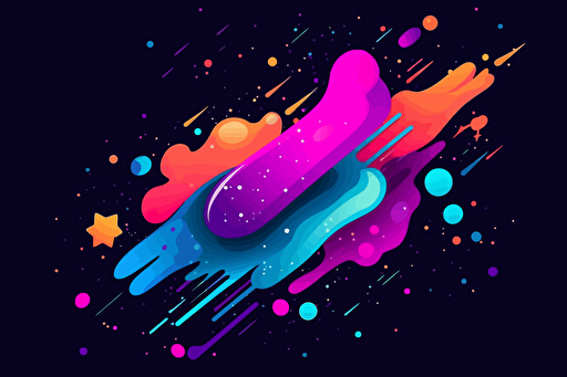 galaxy as graffiti art, vector art, flat colors, pastel colors, minimalistic,