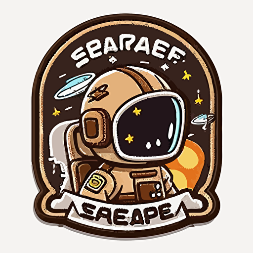 space explorer patch, vector, cute, 2d