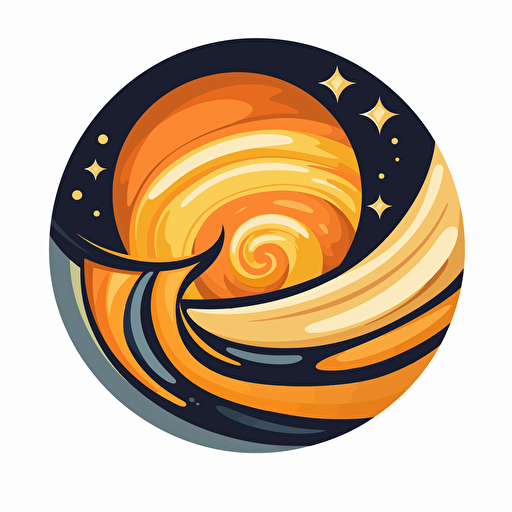 larage galaxy, stylized, vector art, vector logo, emblem, simple, 2D