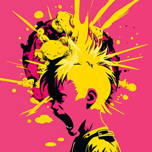 pink,yellow,vector,fantasy,face,young boy eatin a nuclear blast