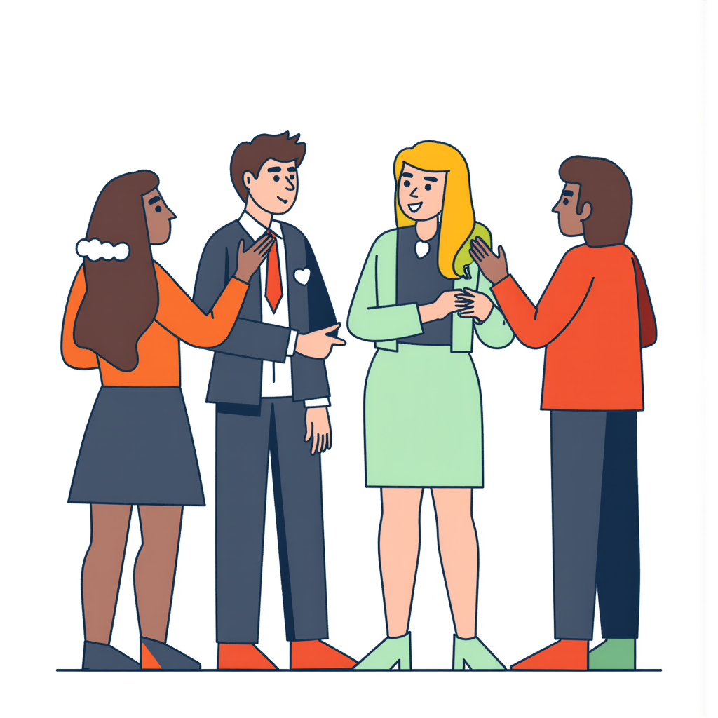 people talking at a party