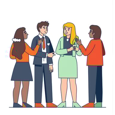 people talking at a party