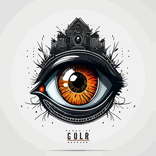 2d vector, eye, construction, architecture logo design
